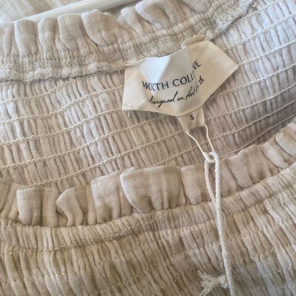 NWT Worth Collective Cream Gingham Maxi Dress - Picture 5 of 5